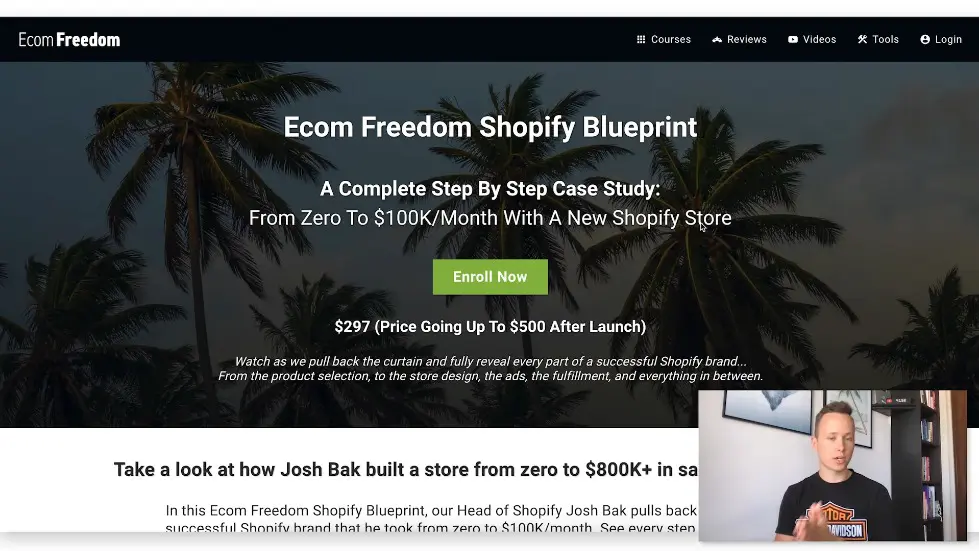 Ecom Freedom Shopify Blueprint Deep Dive - 0 To $100K/Month Shopify Case Study 001